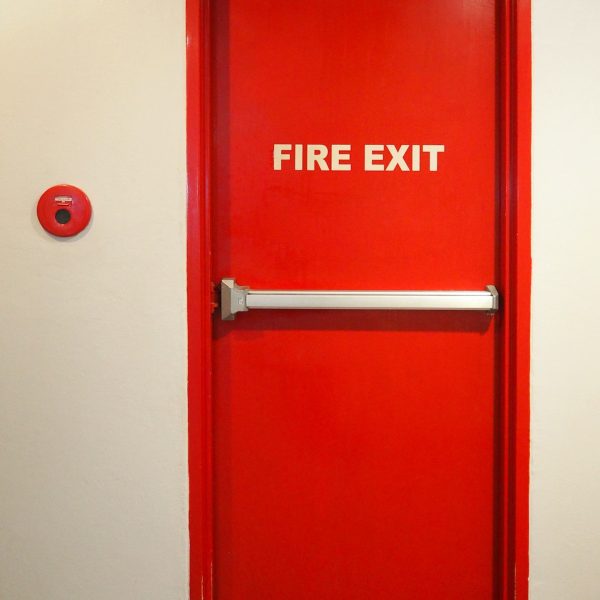 Emergency fire exit door.